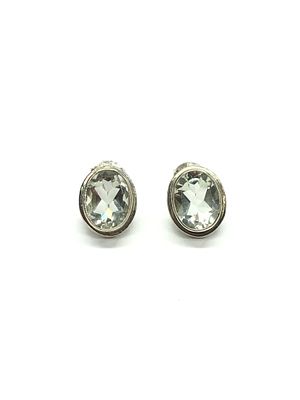 Sterling silver earrings. Sterling earrings with prasiolite gemstones. 2.97 grams total weight.