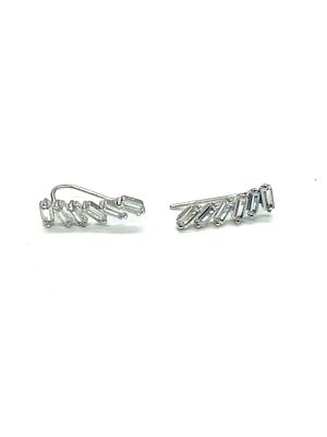 Sterling silver earrings. Sterling earrings with clear gemstones. 1.66 grams total weight.