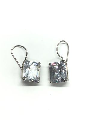 Sterling silver earrings. Sterling earrings with CZ gemstones. 10.15 grams total weight.