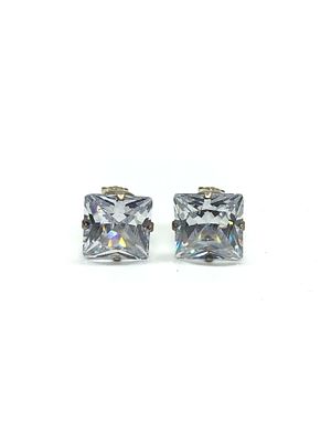 Sterling silver earrings. Sterling earrings with clear CZ gemstones. 3.79 grams total weight.
