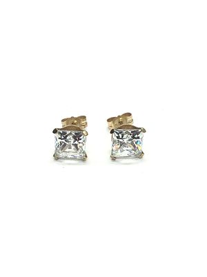 10k gold earrings. 10k yellow gold earrings with CZ gemstones. 1.28 grams total weight.