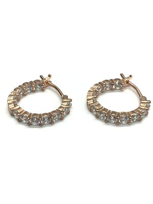 Sterling silver earrings. Sterling earrings with clear CZ gemstones. 3.08 grams total weight.
