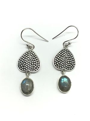Sterling silver earrings. Sterling earrings with labradorite gemstones. 6.18 grams total weight.