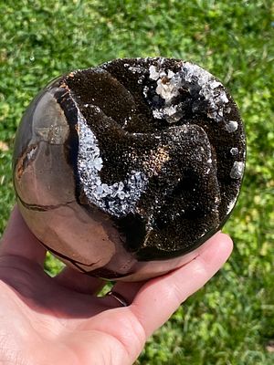 Septarian, Rock, Crystal, Decor, Collectible. Dragon's Egg Septarian Sphere 4" 2lb 11oz