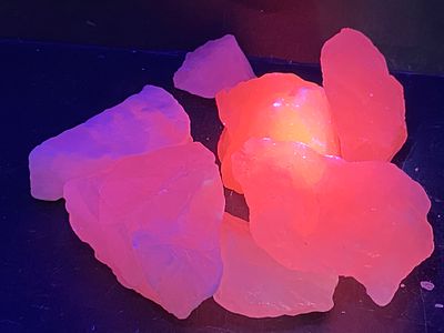 Calcite, Rock Fluorescent, Mineral, Lapidary. Pink Calcite Cutting Rough (Fluorescent) 1lb