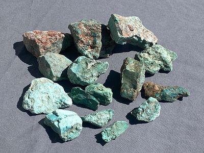 Turquoise, Rock, Rough, Lapidary, Specimen. Turquoise Nuggets Arizona 1970s Collection 14oz