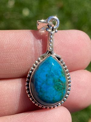 Crysacola, Jewelry, Sterling Silver, Pendant. Chrysacola Sterling Silver Pendant