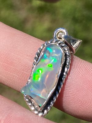 Opal, Rock, Jewelry, Sterling Silver, Pendant. Opal Sterling Silver Pendant