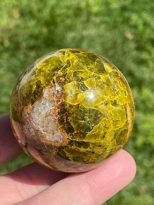 Green Opal, Rock, Carving, Collectible, Sphere. Green Opal Sphere 2"