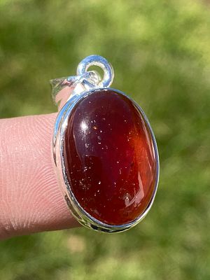 Garnet, Jewelry, Sterling Silver, Pendant. Garnet Sterling Silver Pendant