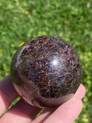 Sphere, Garnet, Rock, Collectible, Carving. Sphere: Garnet 2"