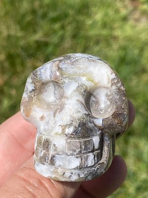 Skull, Agate, Rock, Carving, Collectible. Skull Carving: Agate 2"