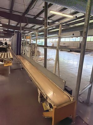 Vertical mattress conveyer. With pneumatic mattress flipping 80ft In working condition 