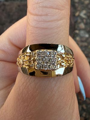 Men's Nugget Style Ring. This men’s diamond ring brings a strong, classic look with just the 