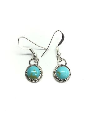 Navajo handmade earrings. Sterling silver earrings with turquoise stones. 2.22 grams total 