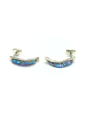Zuni handmade earrings. Sterling silver earrings with opal overlay. 1.43 grams total weight. 