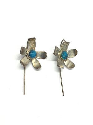 Sterling silver earrings. Sterling earrings with turquoise stones. 4.19 grams total weight.