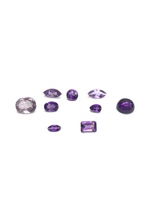 Amethyst gemstones. Various cut amethysts. 10.20 carats total.