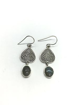 Sterling silver earrings. Sterling earrings with labradorite gemstones. 6.16 grams total weight.