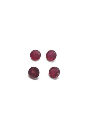 Ruby gemstones. Round cut rubies. 5.00 carats total.