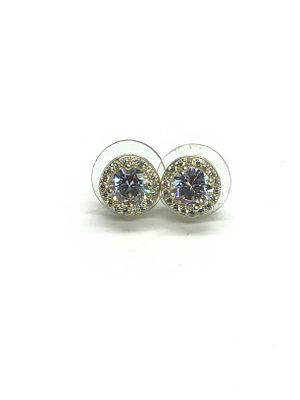 Sterling silver earrings. Sterling earrings with clear CZ gemstones. 2.49 grams total weight.