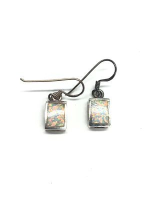 Sterling silver earrings. Sterling earrings with opals. 3.14 grams total weight.