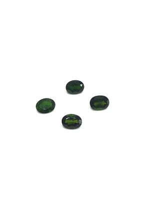 Chrome diopside gemstones. Oval cut chrome diopsides. 5.30 carats total
