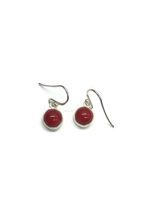 Sterling silver earrings. Sterling earrings with red jasper stones. 3.29 grams total weight.