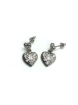 Sterling silver earrings. Sterling earrings with clear gemstones. 4.41 grams total weight.