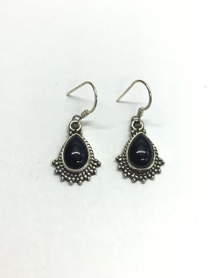 Sterling silver earrings. Sterling earrings with black onyx stones. 3.64 grams total weight.