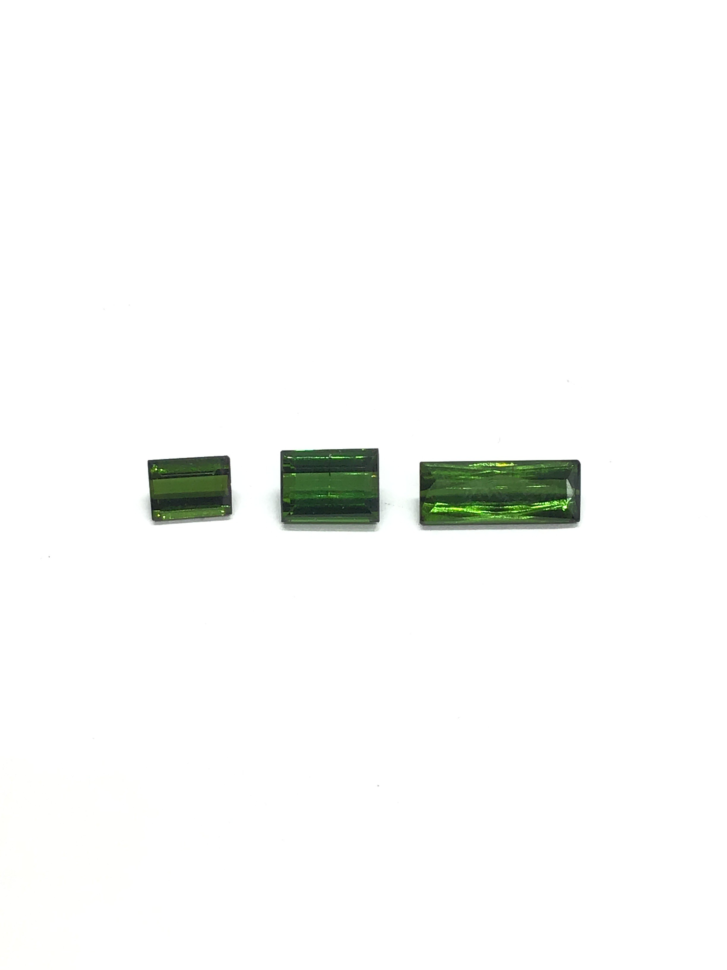 Green tourmaline gemstones