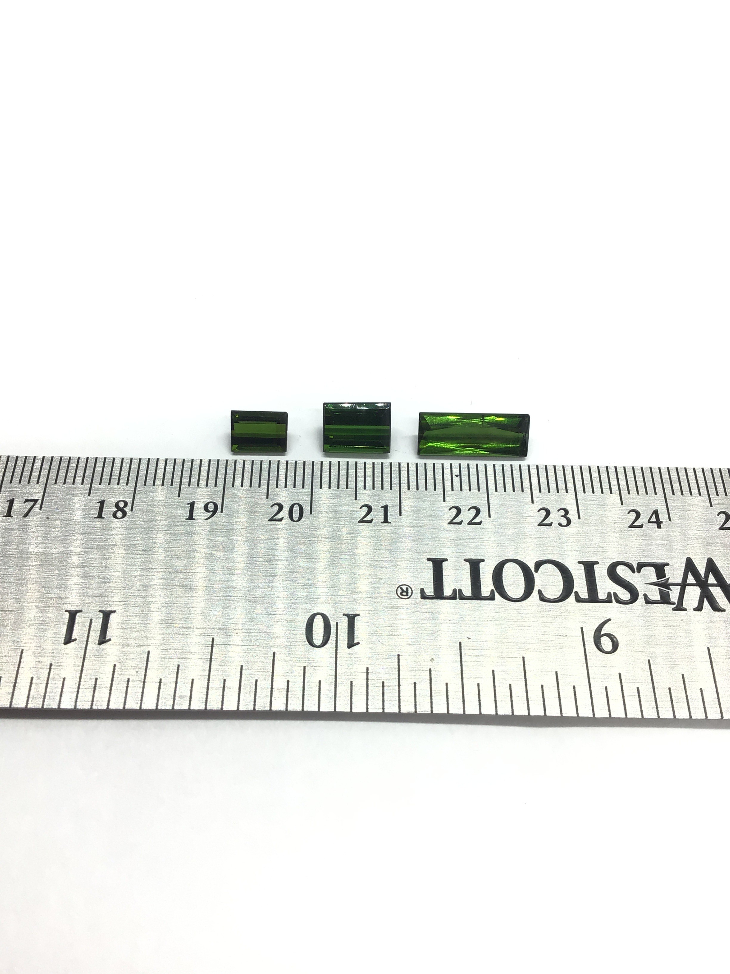 Green tourmaline gemstones
