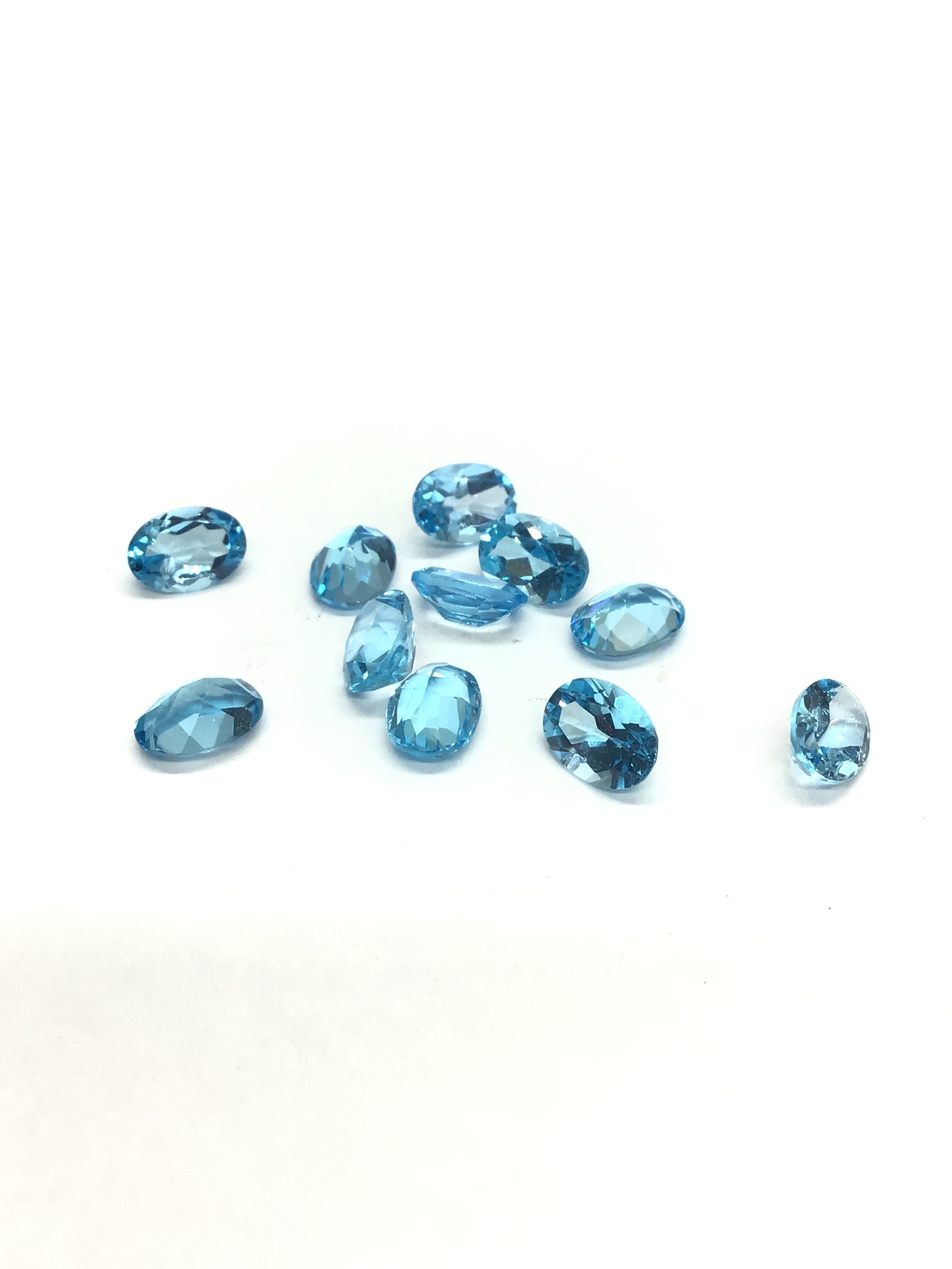 Blue topaz gemstones