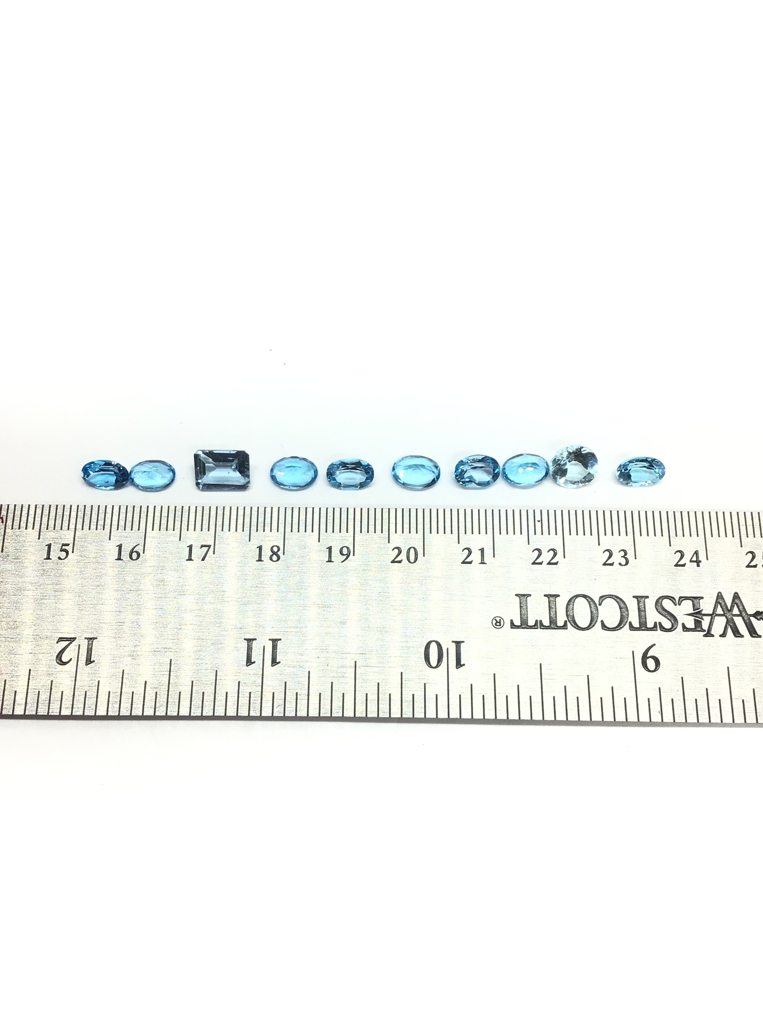Blue topaz gemstones
