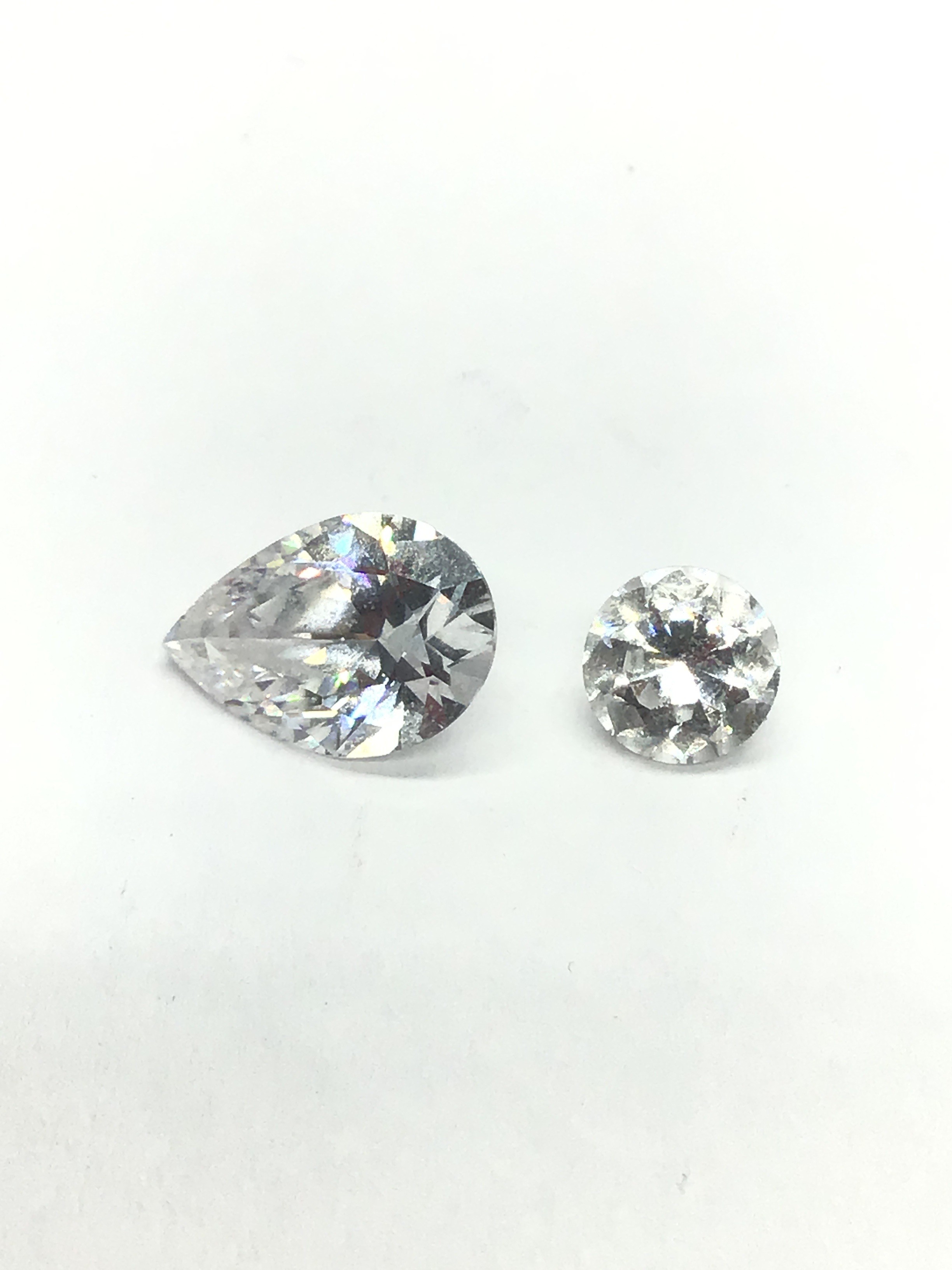 Clear CZ gemstones.