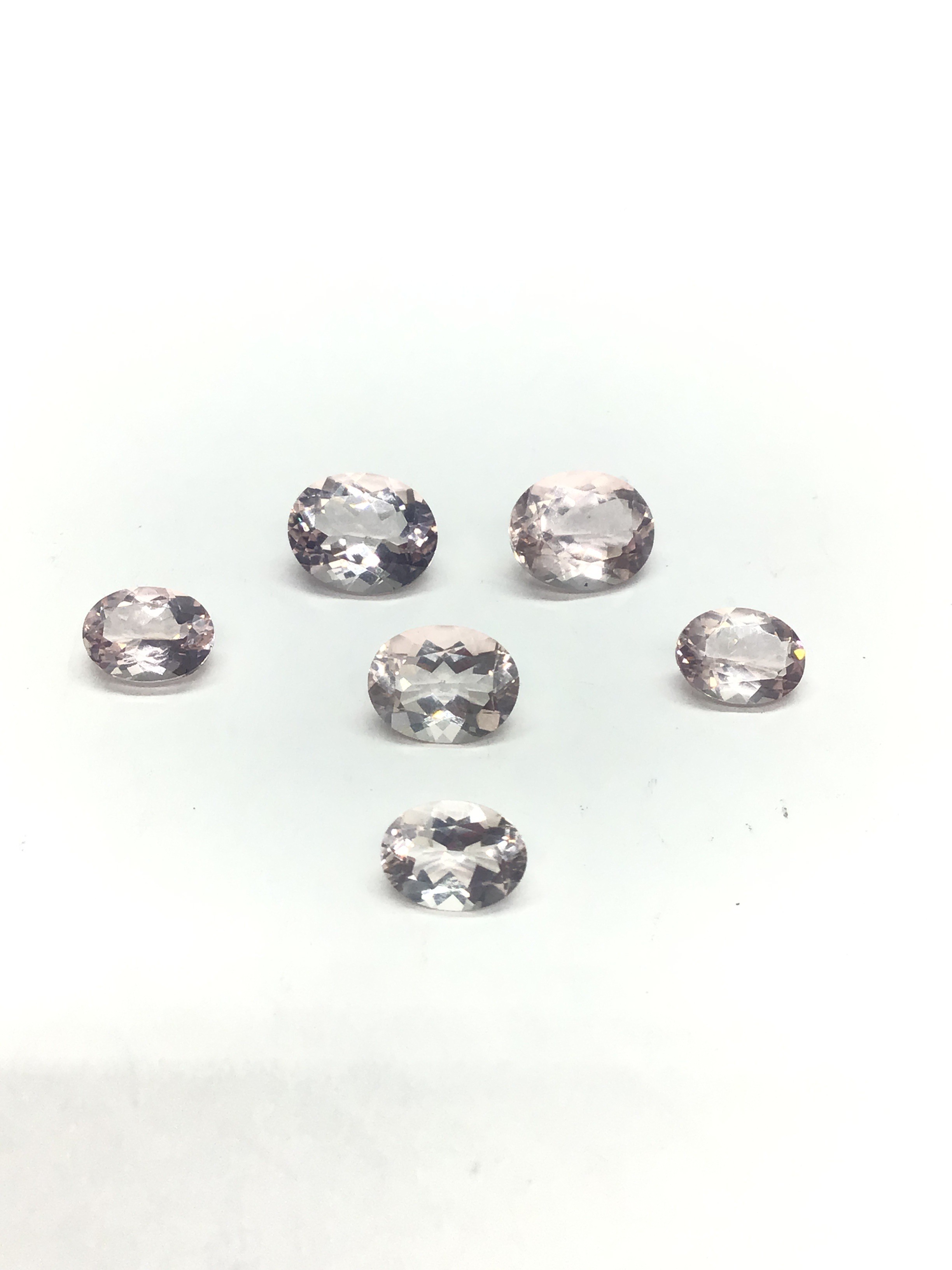 Pink quartz gemstones