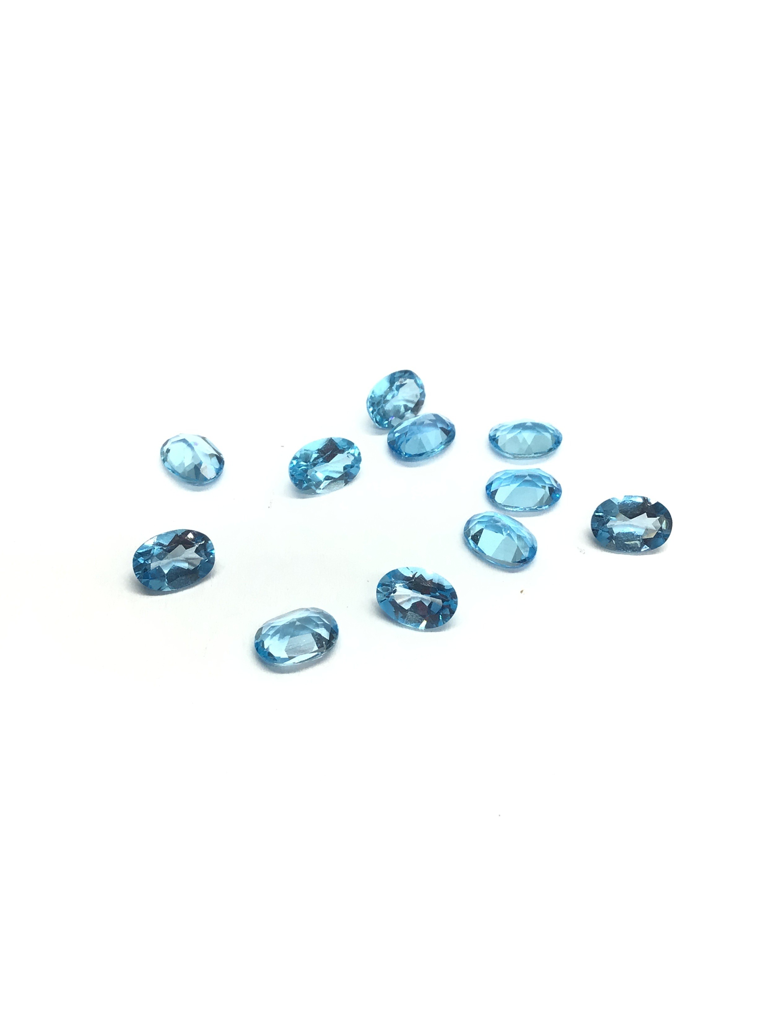 Blue topaz gemstones
