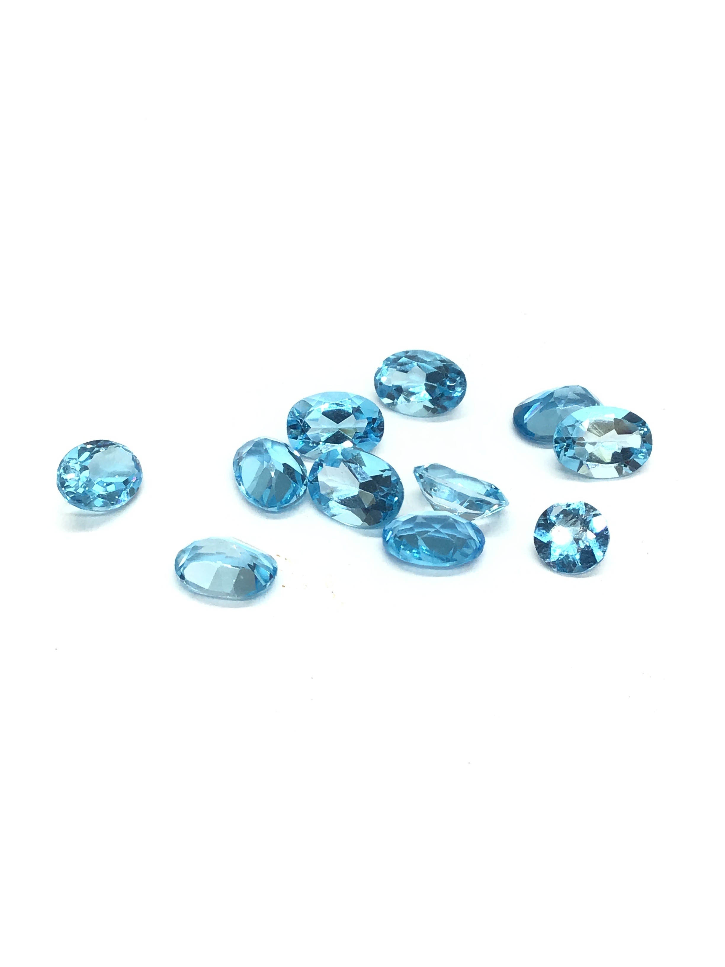 Blue topaz gemstones