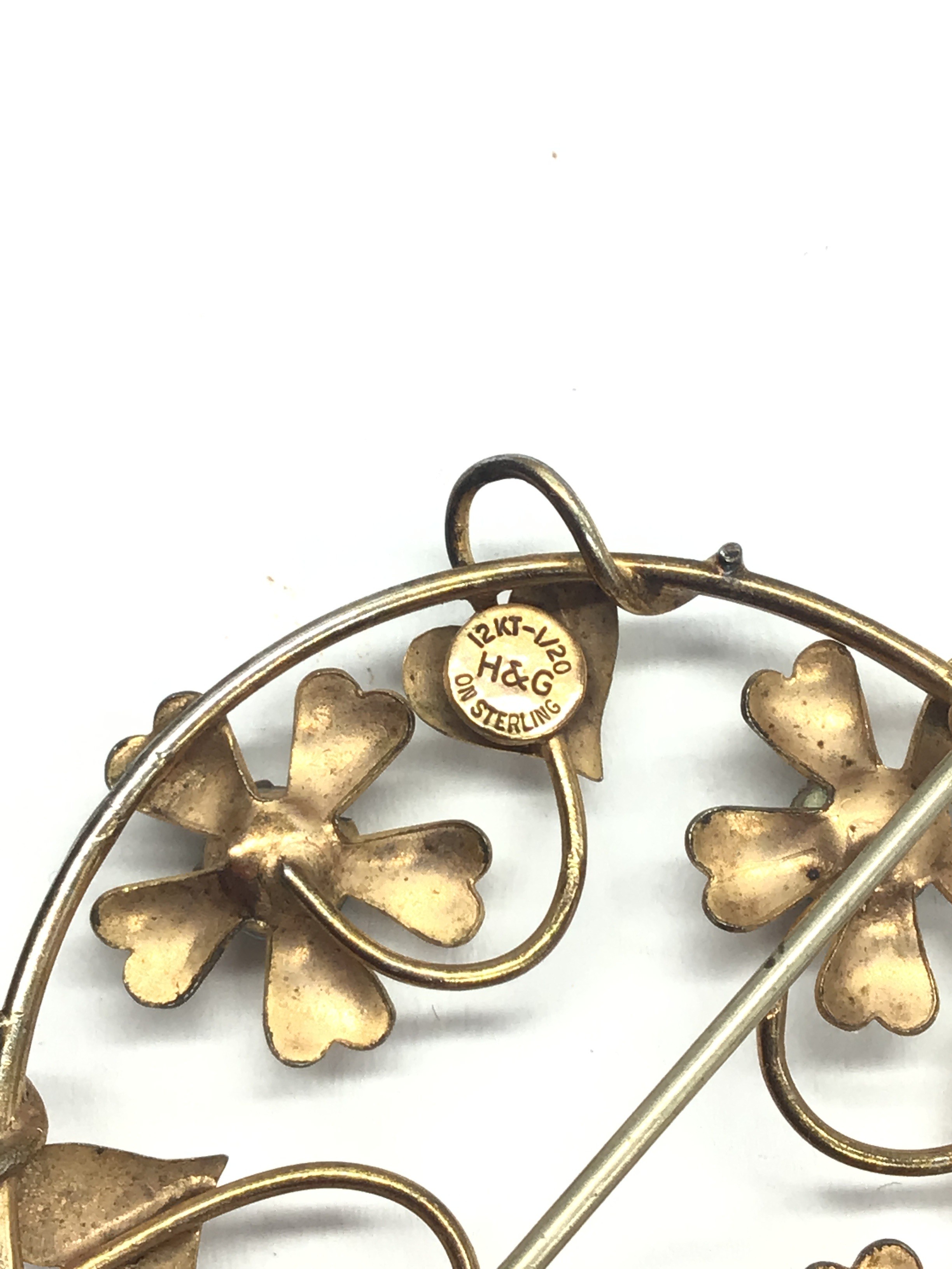 Gold/sterling pendant/brooch