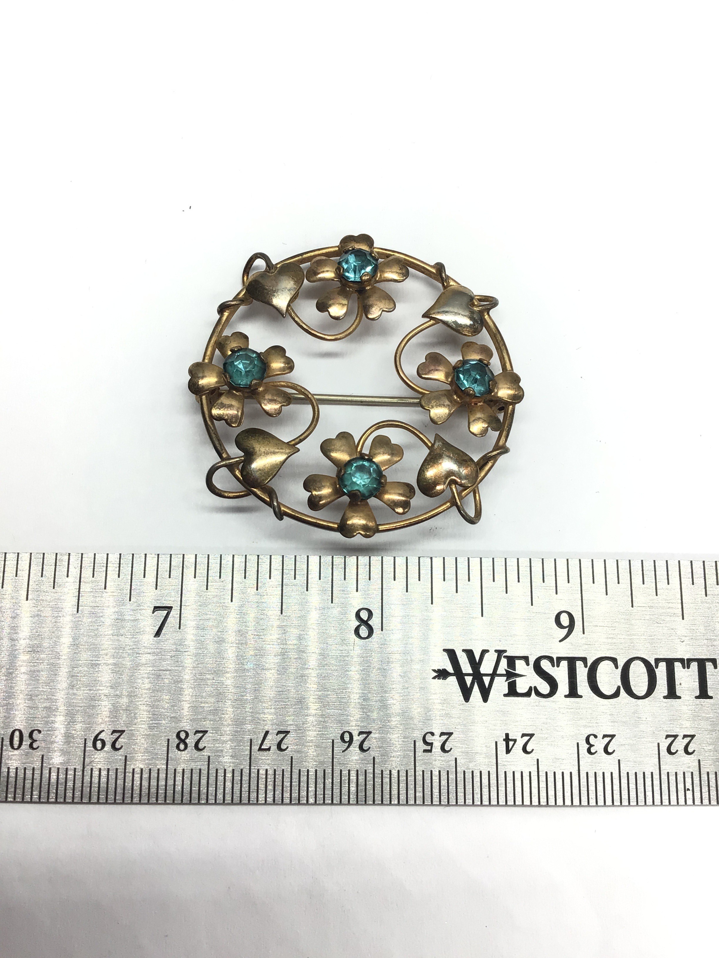 Gold/sterling pendant/brooch