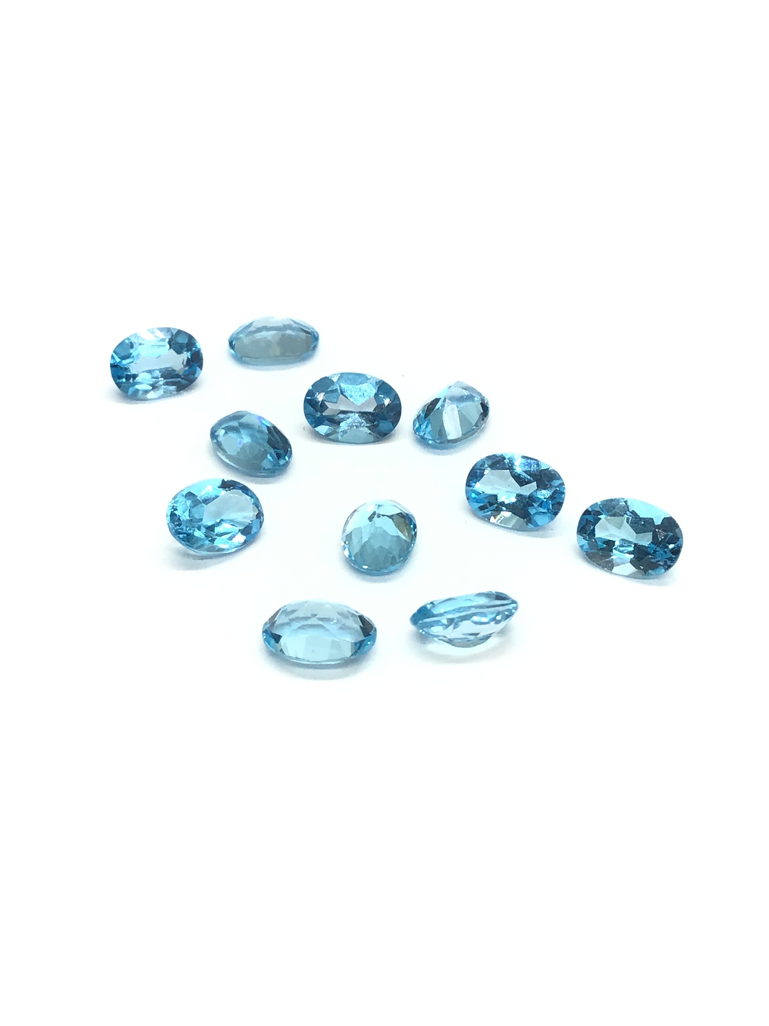 Blue topaz gemstones