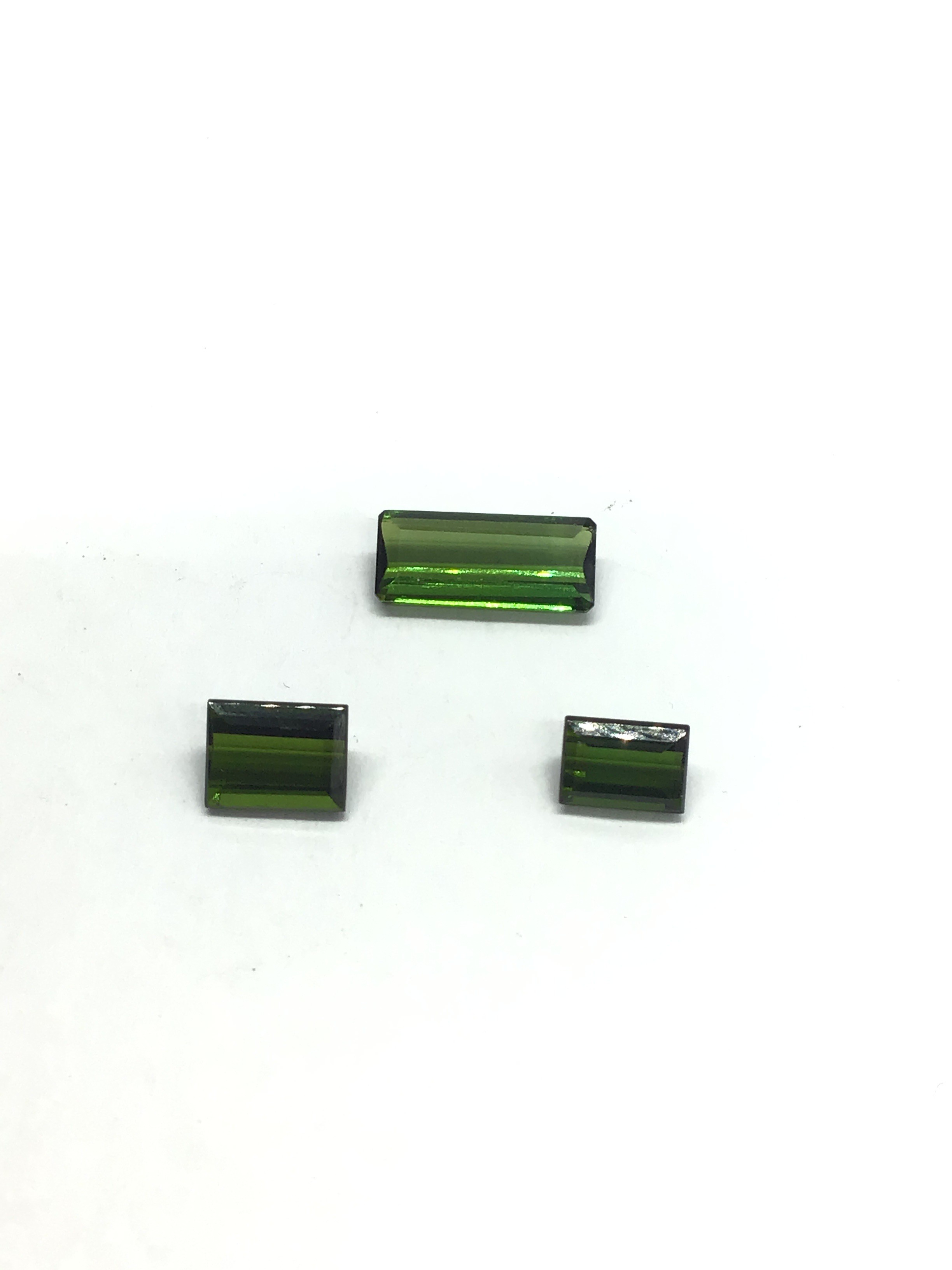 Green tourmaline gemstones