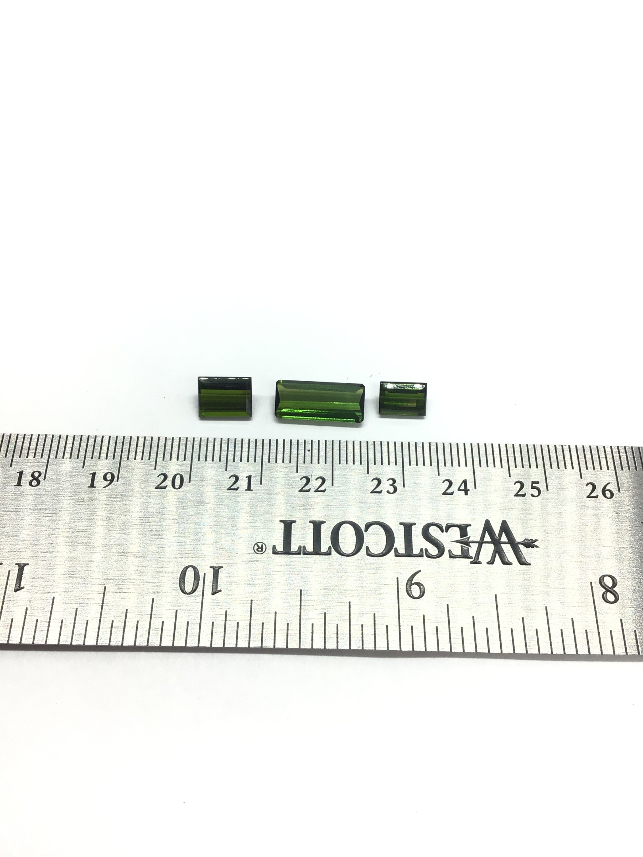 Green tourmaline gemstones