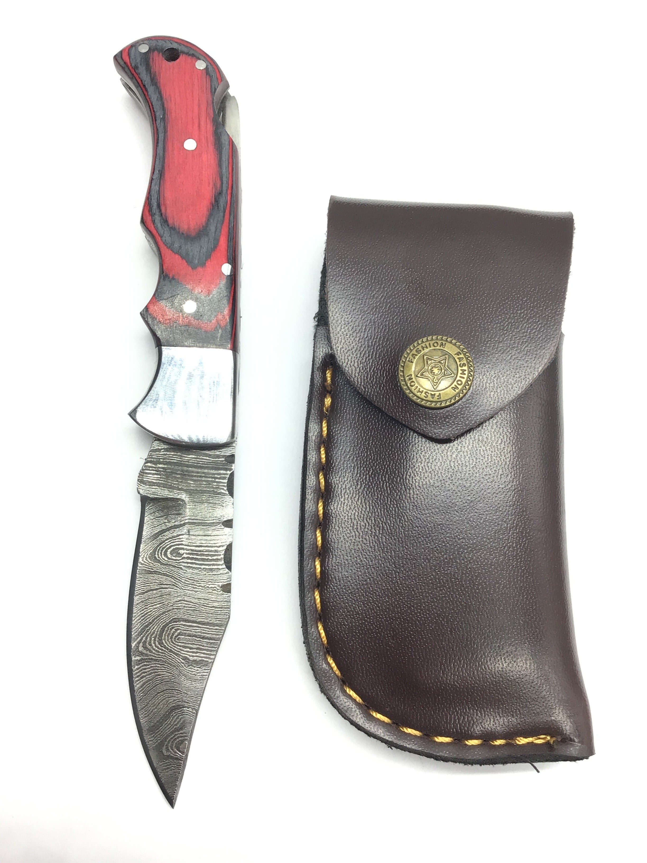 Damascus folding knife
