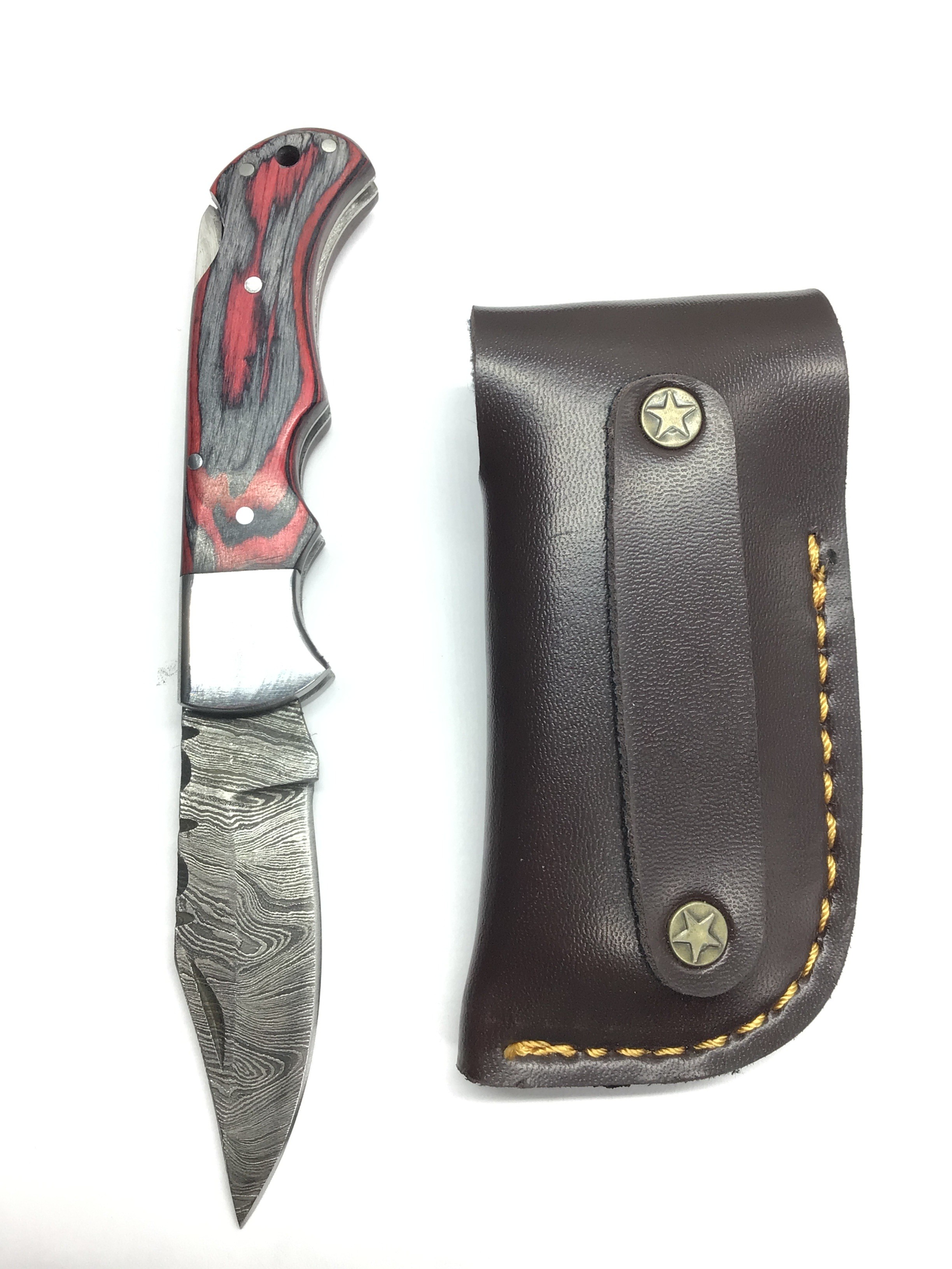 Damascus folding knife