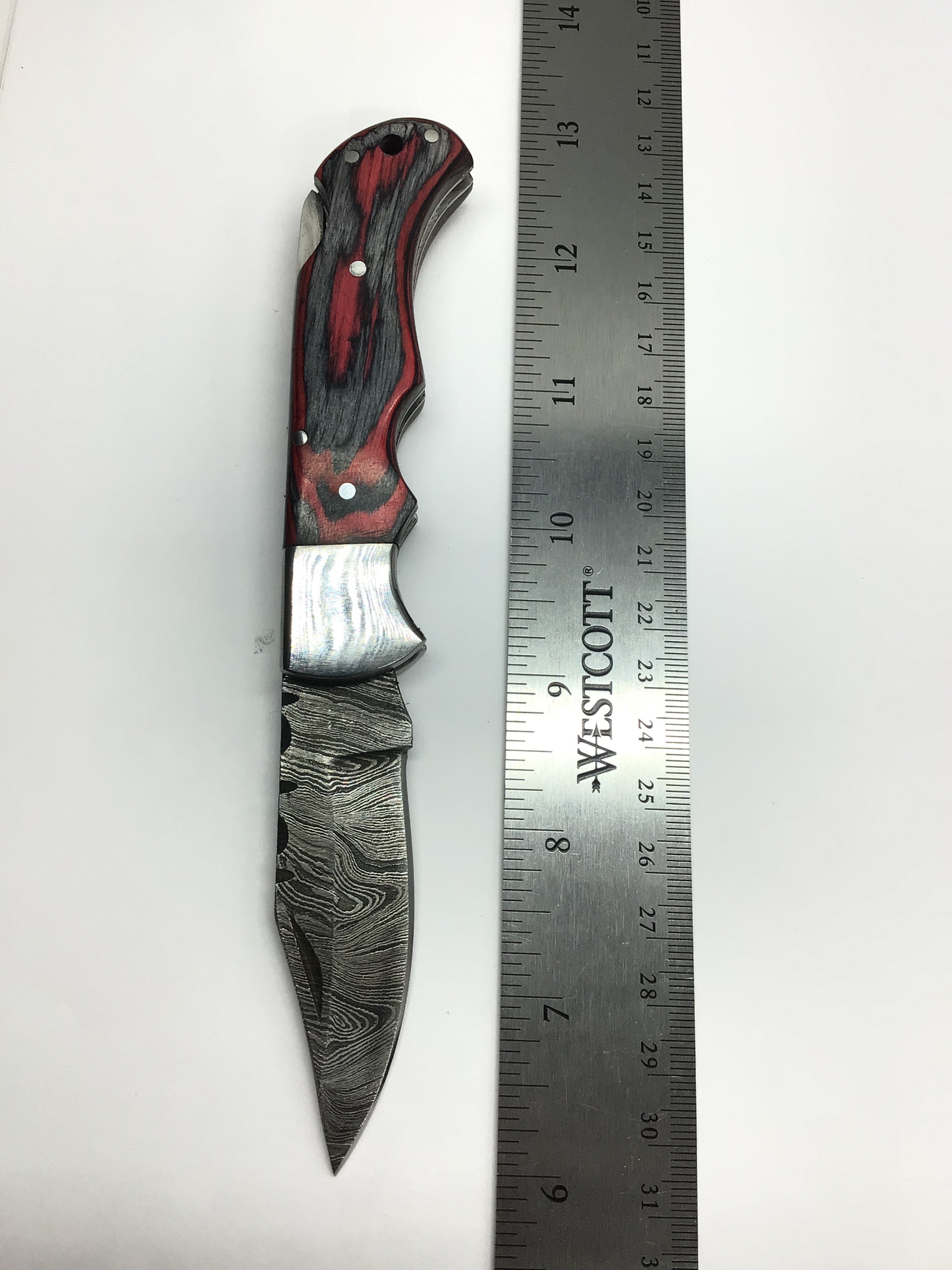 Damascus folding knife