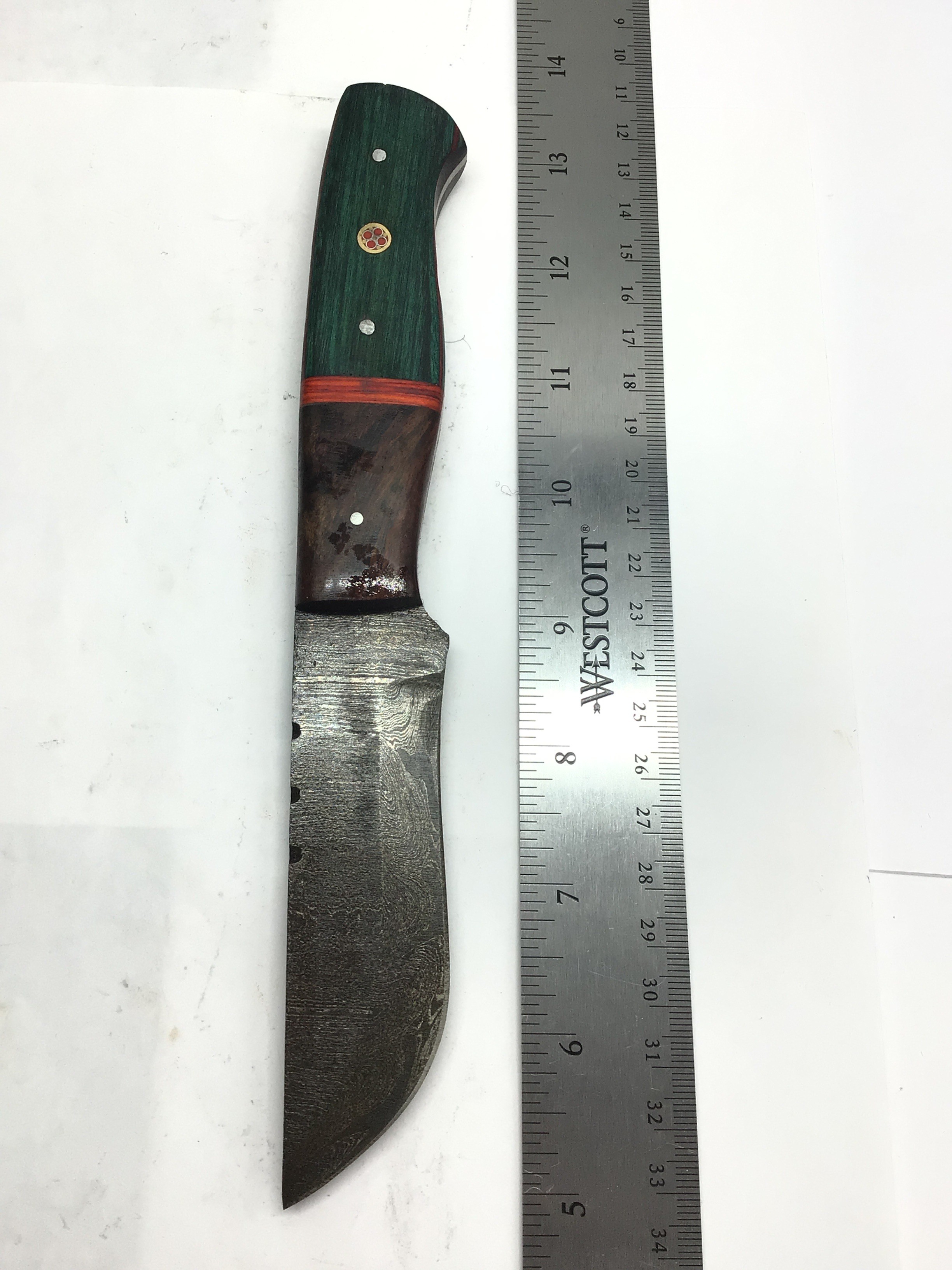 Damascus skinning knife