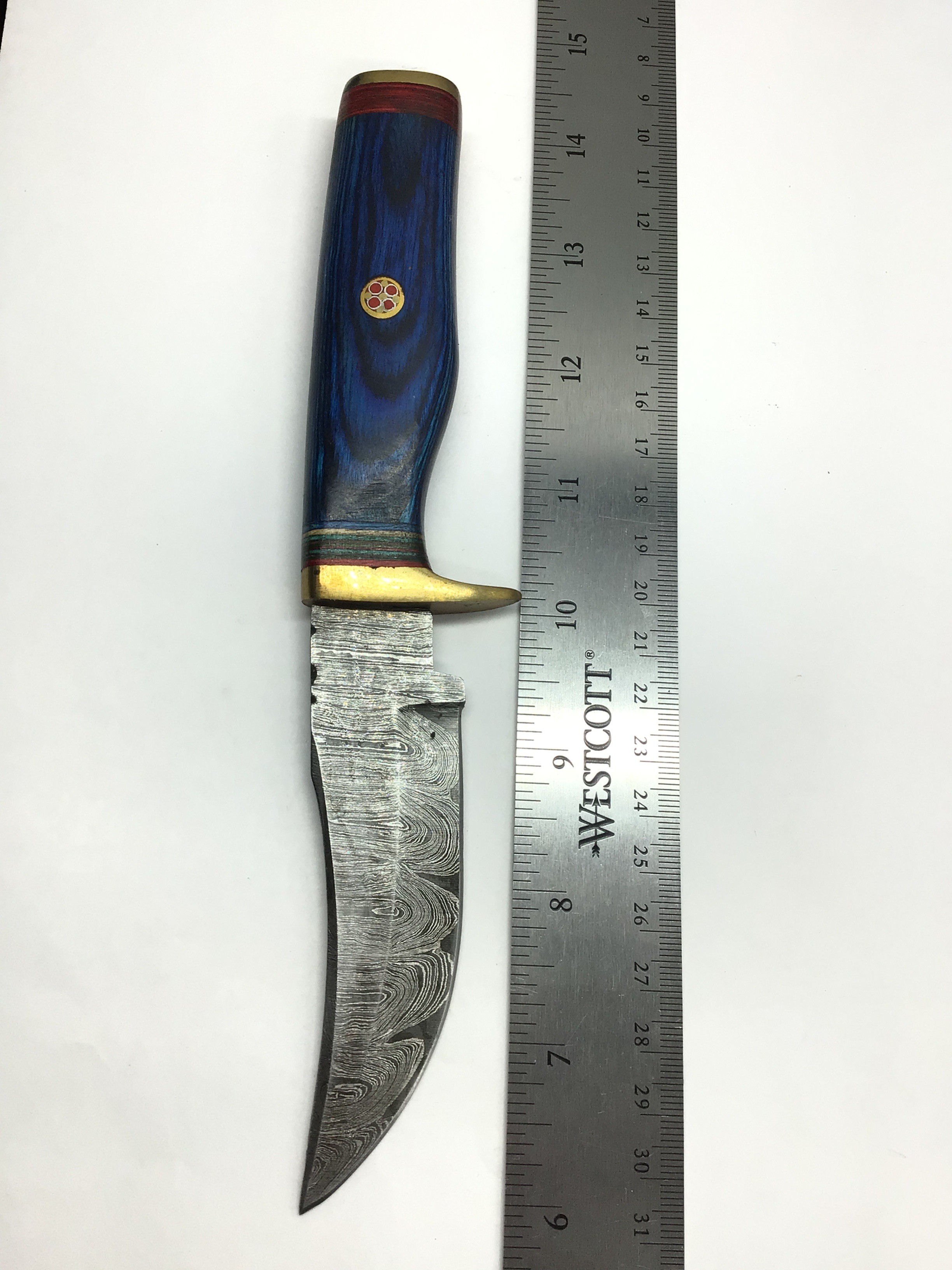 Damascus skinning knife