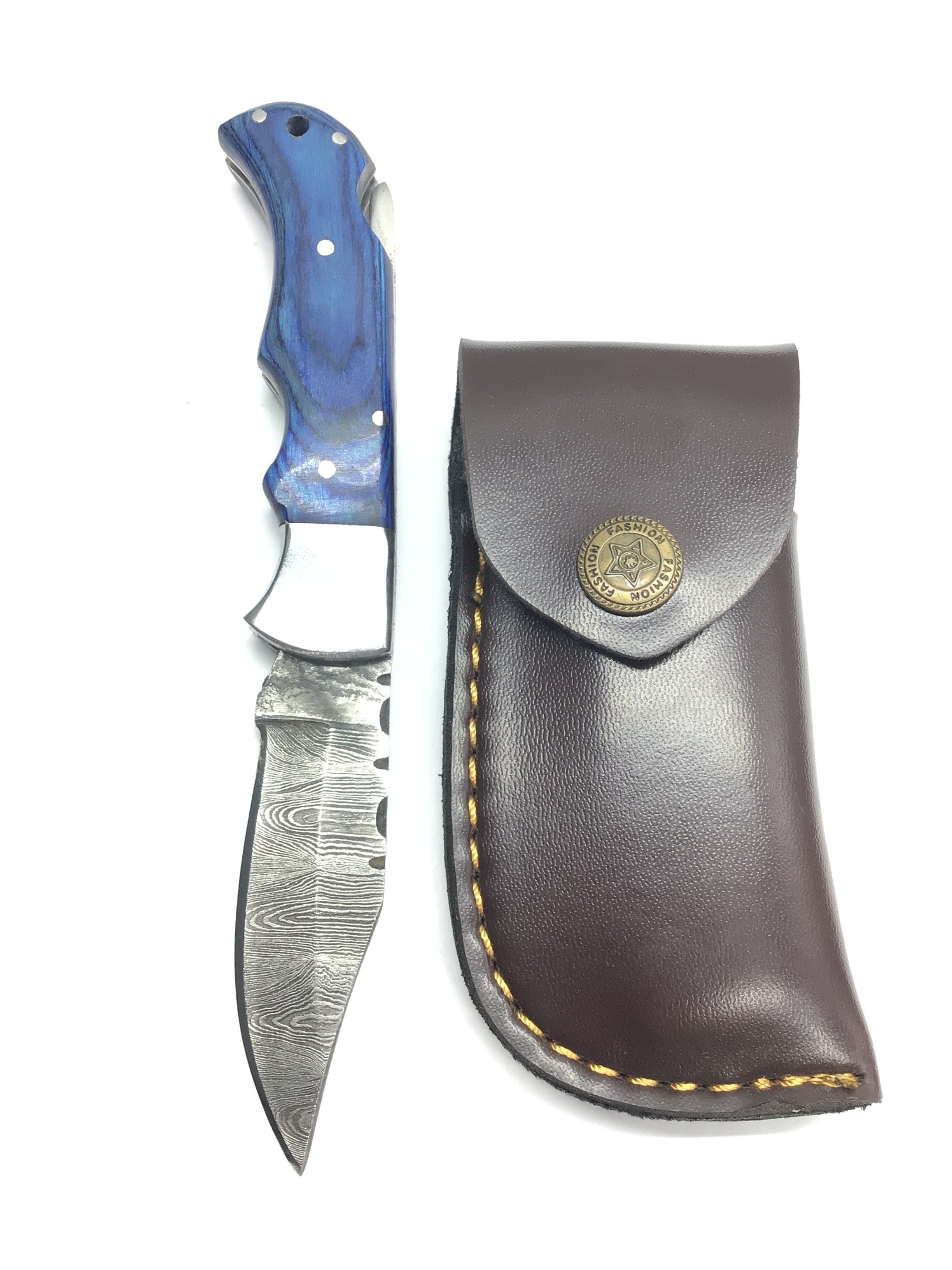 Damascus folding knife