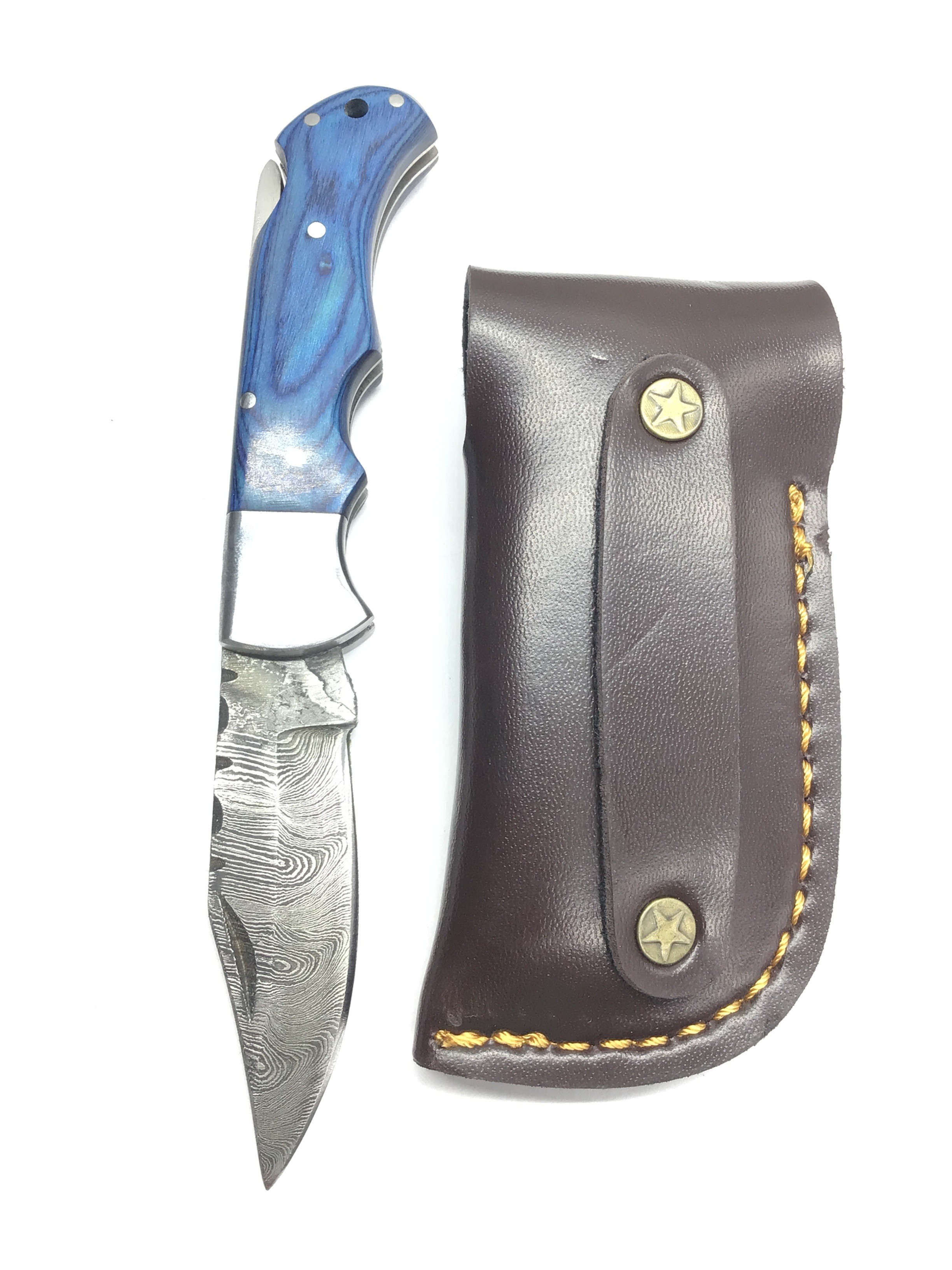 Damascus folding knife